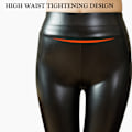 Pikkukuva 8 / 10: Naisten PU-nahkaleggingsit Seksikkäät mustat housut Joustavat Skinny Tights XL L