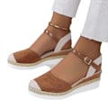 Miniatyrbilde 2 av 7: Kilesandaler for kvinner, sommersko beige 39