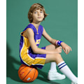 Miniatyrbilde 5 av 5: Kobe Bryant Nr. 24 Baskettrøye Sett Lakers Uniform for barn Tenåringer W - Perfekt Lilla Purple XL (150-160CM)