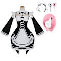 Miniatyrbild 7 av 9: Anime Re:Zero - Starting Life in Another World Ram/Rem Cosplay Kostymer Maid Outfit Halloween Kostym Maid Servant Klänning stil 4 style4 style4 XXXL