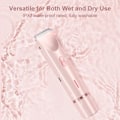 Miniatyrbillede 4 af 5: 2-i-1 Bikini Trimmer Elektrisk Barbermaskine til Kvinder, Vandtæt, Hårfjerning til Barbering af Ben, Arme, Armhuler, Ansigte, Pink, Dobbelthoved, Type-C blue