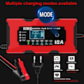 Miniatyrbillede 3 af 5: 10A 12V LiFePO4 Batterioplader, Smart Batterioplader med Automatisk Reparationsfunktion og LCD-Skærm, Bilbatterioplader