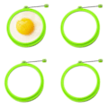 Miniatyrbillede 3 af 5: 4 stk. silikone æggeringe, æggeringe non-stick, æggekogeringe, perfekt stegt form eller pandekage ringe