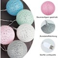 Miniatyrbilde 4 av 5: Bomullsboll lyslenke, juledekorasjon innendørs, 3M 2