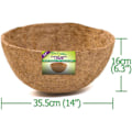 Miniatyrbillede 3 af 4: Hjem & Have 1 x 14\" (35cm) Skålformet Kokosnød Hængekurv Fod 14" Bowl Coconut Liner