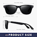 Miniatyrbilde 3 av 5: Solbriller Herre Unisex Polariserte Solbriller Svart Anti-Glare Linser Klassiske Ultralette Firkantede Kjøring Vandring Golf Fiske Black/Red