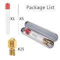 Miniatyrbillede 6 af 8: 25 stk. 0,4 MM Ender 3 Dyse MK8 3D-printer Ekstruder Dyse