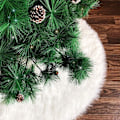 Miniatyrbilde 5 av 5: Snøfôr Juletre Skjørt Deksel 78cm Hvit Plysj Julenisse Skjørt Teppe for Jul Nyttår Fest Hyttedekorasjoner