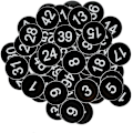 Pikkukuva 1 / 5: Muoviset numerolätkät, kaiverretut numeroidut lätkät, tunnistelätkät, avainlätkät ilman reikää - WELLNGS Musta Black 201-300