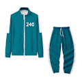 Miniatyrbild 1 av 3: Squid Game Digital Print Fickficka Sweatshirt & Zipjacka & Joggingbyxor Set 240 S