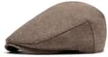 Herrkeps, andningsbar polyester med bomullsfoder, klassisk sommarstil, ljusbrun, storlek L (56–58 cm)