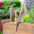 Miniatyrbillede 4 af 5: Den Sørgende Engel Langvinget Siddende Statue Ked Engel Figur Mindesmærke Kirkegårdsstatuer Grædende Engel_l25
