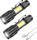 2-pack Rechargeable LED Flashlights, Powerful, Professional