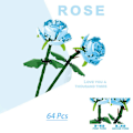 Miniatyrbillede 8 af 10: Pink Rose MOC Byggeklodser Legetøj Valentinsdag DIY Mursten Sæt Pargave Kærlighedserklæring Blomstersprog Første Kærlighed only flower 6Pcs