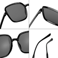 Miniatyrbillede 7 af 10: Overdimensionerede firkantede solbriller til kvinder Black gray