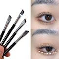 Miniatyrbillede 3 af 7: Blade Makeup Pensler Vinklet Smal Øjenbryn Pensler Flad Fin Eyeliner Sort A Sort black A