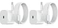 Kompatibelt 2-pack - Laddare för Samsung 20W Adapter+Kabel USB-C Snabbladdare White Vit