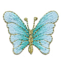 Miniatyrbillede 3 af 5: 14 stk. sommerfuglebroderede strygemærker 3,8x3 cm, Broderi