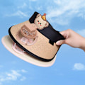 Miniatyrbilde 5 av 5: Barnesolhatt med liten vifte Fukttransporterende solhatt for piknik camping Rosa Pink Without Fan
