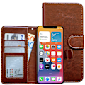 Miniatyrbilde 2 av 11: iPhone 12 - Skinnveske / Beskyttelse Brun
