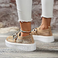 Miniatyrbilde 1 av 3: Sko til dame, hverdag, kilehæl, rund tå, minimalisme, mesh, loafers, ensfarget, svart, hvit, khaki, Khaki Khaki 38