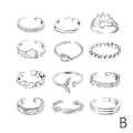 Pikkukuva 1 / 5: Naisten varvassormus nivelletty sormussetti retro boho jalkasormus koru Silver One size