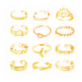 Miniatyrbillede 4 af 5: Kvinders tåring knoring sæt retro boho fod ring smykke Silver One size