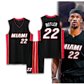 Miniatyrbild 1 av 8: Basketbollströjor Sportkläder Jimmy Butler Miami Heat Nr 22 Basketbollströjor Vuxna Barn Fotbollströjor Klassisk Svart Classic Black children 28（150-155cm）