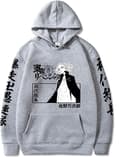 Cosplay Tokyo 3D-trykket pullover-hettegenser Halloween-karakter Merch Anime pullover-genser for unisex voksen grå-1 stor