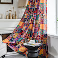 Miniatyrbillede 1 af 7: Boheme Retro Gardin Etnisk Stil Bomuld Linned Tynd Vindue Dekorativ Boho Trykt Gardin Soveværelse Klar Til At Hænges Gardiner Øje Top Grommet Top W132CMxH45CM 1PC