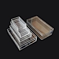 Miniatyrbillede 5 af 8: Rektangulær Plast Gennemsigtig Æske Kosmetik Slik Stor A3