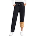 Miniatyrbillede 1 af 7: Fleeceforet Sweatpants Varm Sweatpants Med Lommer Vinterbukser Fluffy Sherpa Varm Bukser Snøre Sportsbukser Jogging Træning Casual Sort Svart S