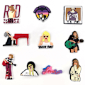 Miniatyrbillede 2 af 5: 10 stk. Taylor Swift-inspirerede skopynt, DIY Croc-pynt, skodekoration til fans, Swiftie julegave (FMY)