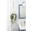 Miniatyrbild 5 av 5: Set med 1 (KRUKOR ingår EJ) Växthängare Inomhus Hängande Planteringskorg med Träpärlor Dekorativ Blomkrukshållare Utan Tofsar för Inomhus Utomhus Boho