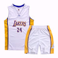 Miniatyrbilde 1 av 5: Kobe Bryant Nr. 24 Baskettrøye Sett Lakers Uniform for Barn Tenåringer W - Perfekt Hvit White L (140-150CM)