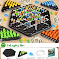 Miniatyrbild 3 av 5: Chain Triangle Game, Gummibandsutlösarspel för 2 till 4 spelare, perfekt för familjesammankomster
