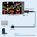 Pikkukuva 4 / 5: HDMI-kaapeli Playstation 2 & Playstation 1 -konsolille (PS2 & PS1), PS1/PS2 HDMI-adapteri True RGB -signaalilähdöllä Playstation 1