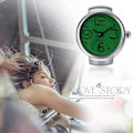 Pikkukuva 1 / 4: Sormuskello Creative Elastic Round Quartz Sormuskellot, Ystävänpäiväksi unisex green