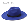 Miniatyrbilde 1 av 8: Hatter i filt for menn og kvinner, cowboyhatter, sceneopptredener, dansefester, jazz, Panama, vinter og høst safirblå sapphire blue No,