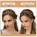 Miniatyrbilde 7 av 9: 1 stk syntetisk hårbåndflette med justerbar belte flettet bohemisk stil kvinners frisyre 4 30 4 30 Athree strand braid