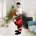Miniatyrbild 2 av 6: Jultomte Kostym Rolig Jultomte Ridande Uppblåsbar Show Party Cosplay Rollspel Rekvisita (150-190cm)
