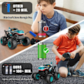 Pikkukuva 5 / 8: Monster Truck -lelut, 2.4GHz RC Monster Trucks pojille, 1:20 Dinosaur RC -autot valoilla ja musiikilla, kaukosäädöllä ohjattava stunt-auto, 360° pyöriminen, lapsille Blue