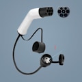 Miniatyrbillede 1 af 4: Type 2 til Schuko 16A EV-ladningsadapter - Hvid & Sort