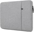 15,3-tums laptopfodral, vattentät canvas, vadderat mockafoder, tillbehörsfickor, för MacBook Air, hem, kontor och resor, grå