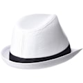 Miniatyrbilde 3 av 3: Beechfield Unisex Fedorahatt Vit/Svart - Perfekt Hvit/Svart White/Black S/M