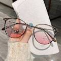 Miniatyrbillede 3 af 4: Dekorative graduerede briller Gradient Farve Linse Hornstel Briller med stel Bright Black 0 Degree