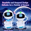 Miniatyrbillede 6 af 6: Astronaut Galaxy Projektor Stjernelys Lampe Astronaut Lampe Galaxy Stjernelys Projektor Natlys LED Lampe med Timer Fjernbetjening (Hvid) White