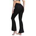 Miniatyrbillede 2 af 4: Sorte Bootcut Leggings med Lommer og Slids Sort Black l