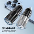 40W USB-C Snabbladdare för Bil 2 Portar Adapter Dubbel Typ C SILVER silver