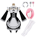 Miniatyrbild 8 av 9: Anime Re:Zero - Starting Life in Another World Ram/Rem Cosplay Kostymer Maid Outfit Halloween Kostym Maid Servant Klänning stil 4 style4 style4 M